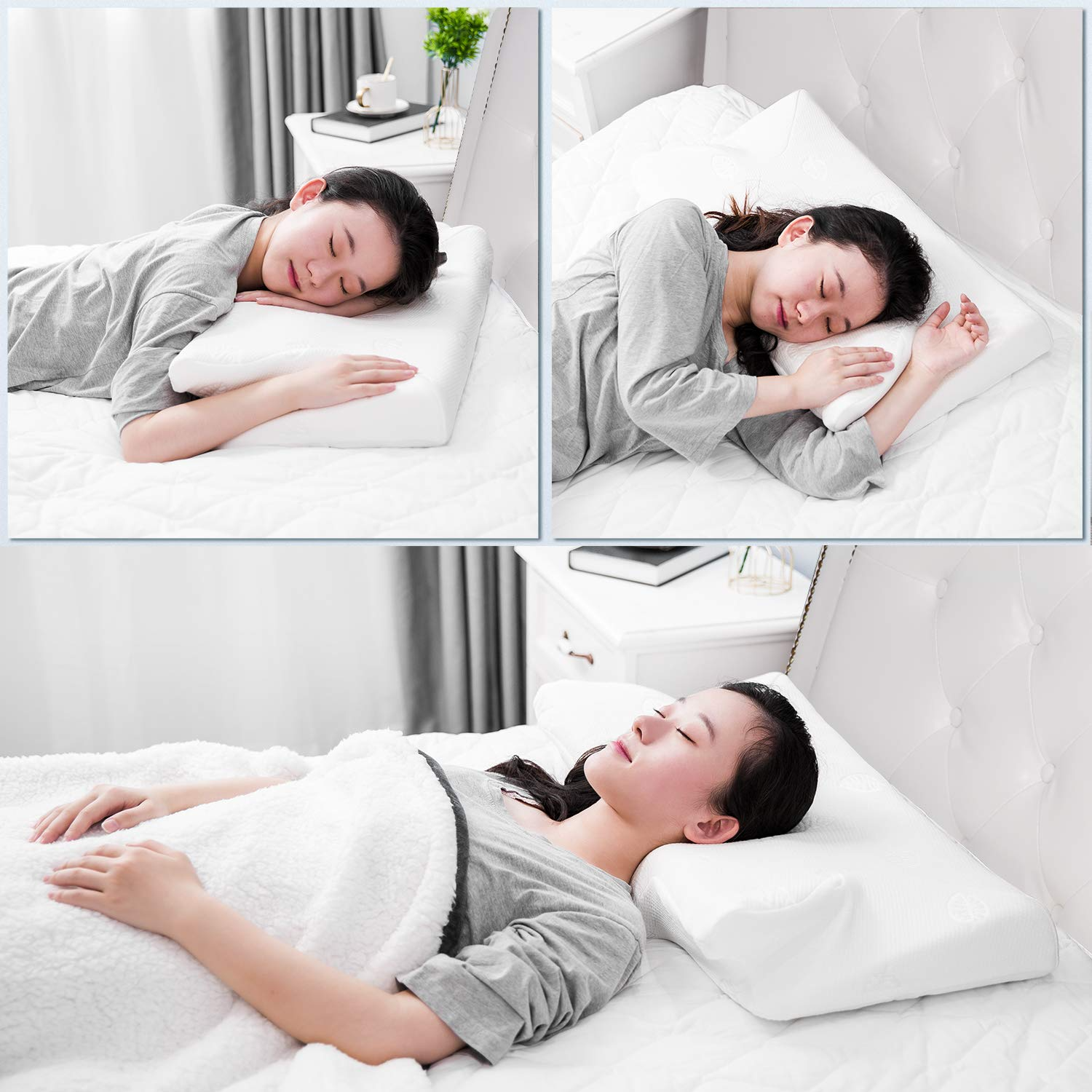 Load image into Gallery viewer, Memory Foam Pillow Cervical Contour Orthopedic Pillow for Neck Stiffness Shoulder Head Support Back Side Stomach Sleepers
