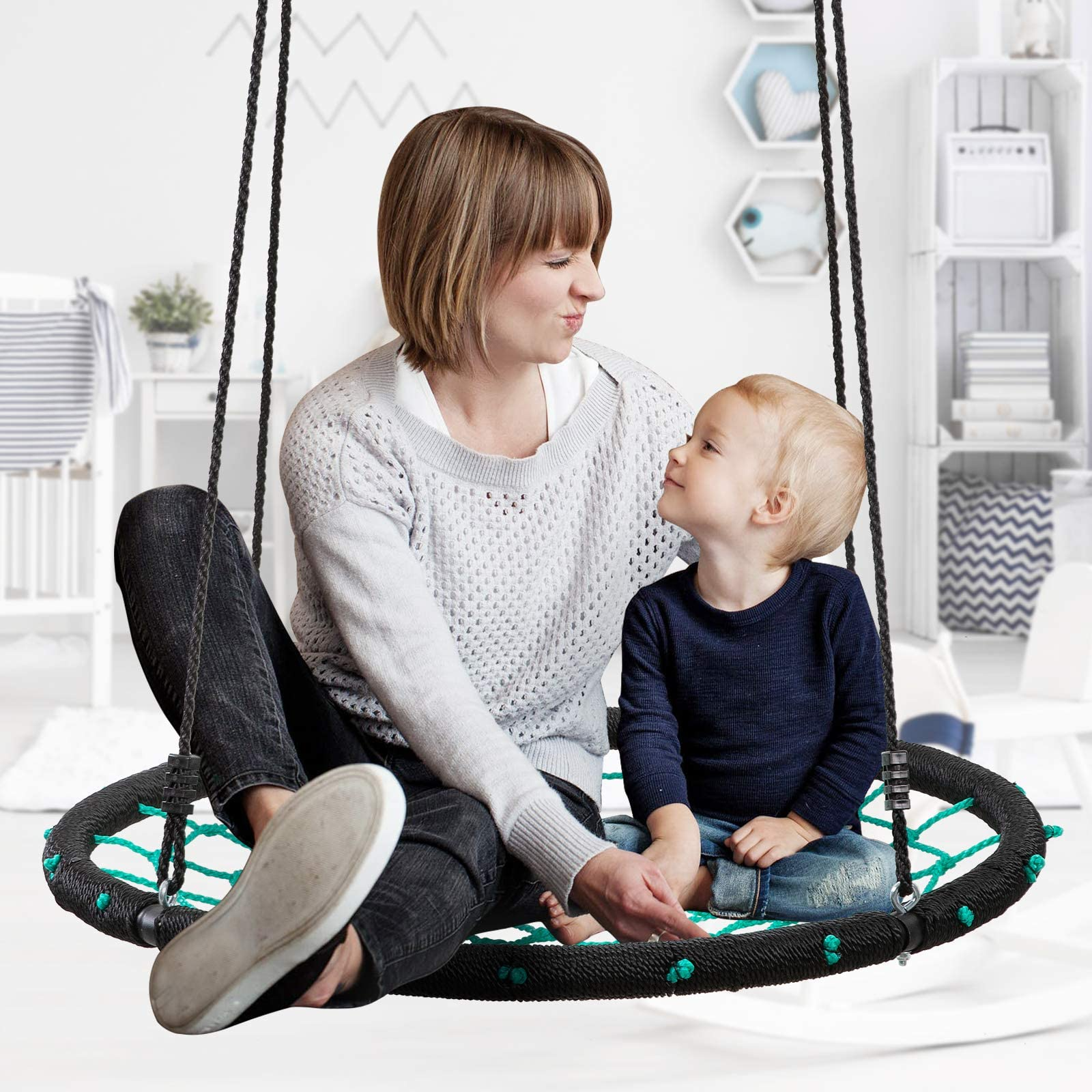 Load image into Gallery viewer, Spider Saucer Tree Swing Set 40&#39;&#39; 600lb Weight Capacity, Great for Kids Playground Swing, Backyard, Indoor, Outdoor
