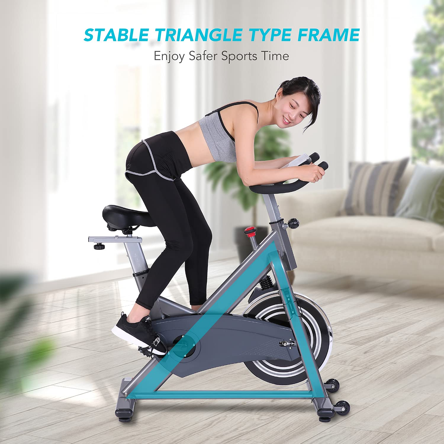 Load image into Gallery viewer, Cycling Stationary Bike Indoor Exercise Bike with Magnetic Resistance, Quiet Belt Drive Bike with High Weight Capacity Adjustable Magnetic Resistance Large Cushioned Seat w/LCD Monitor Tablet
