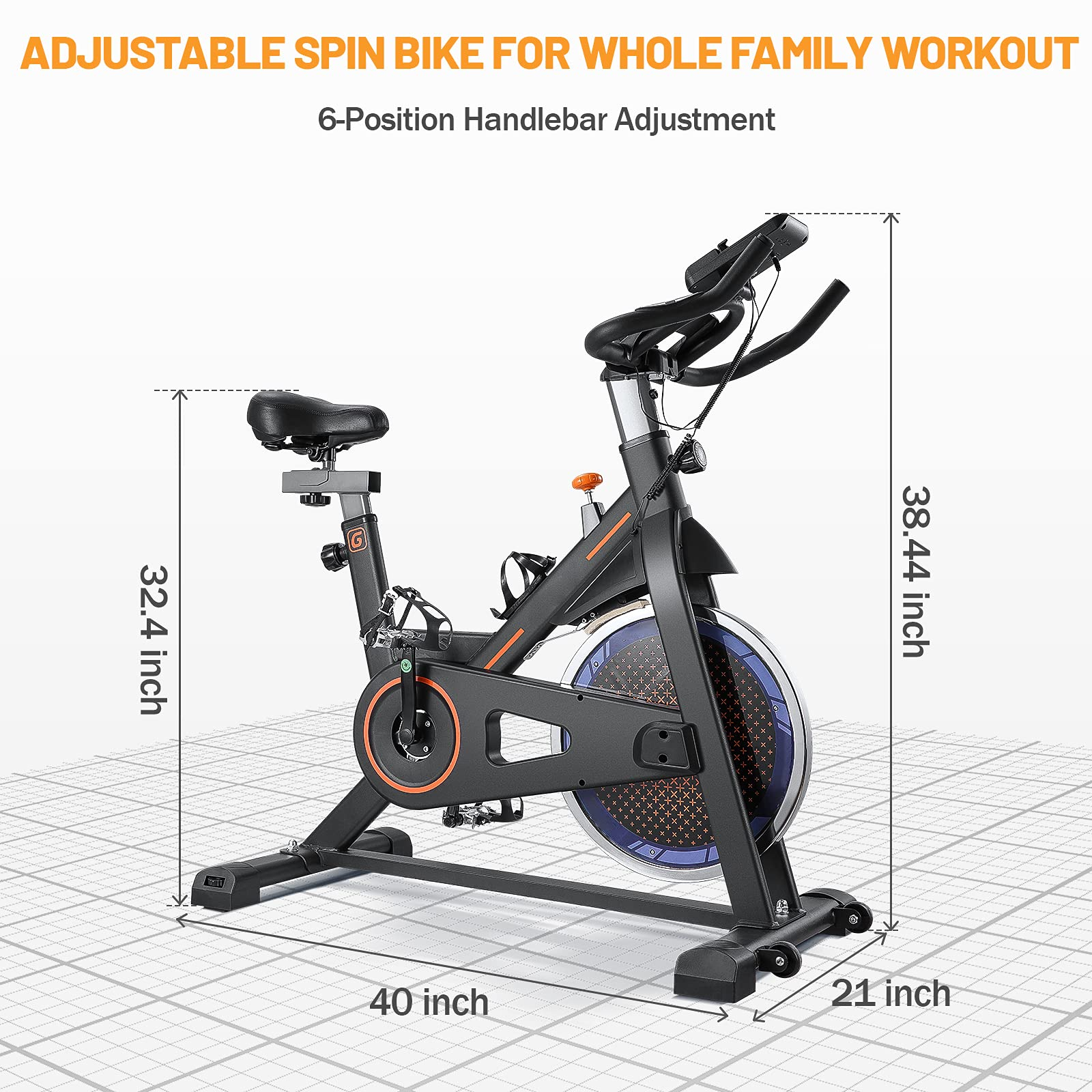Load image into Gallery viewer, Exercise Bike, Indoor Stationary Cycling Bike with LCD Monitor &amp; iPad Bracket, Adjustable Handles and Seat, Adjustable Resistance Upright Bike for All Ages Cardio Workout at Home
