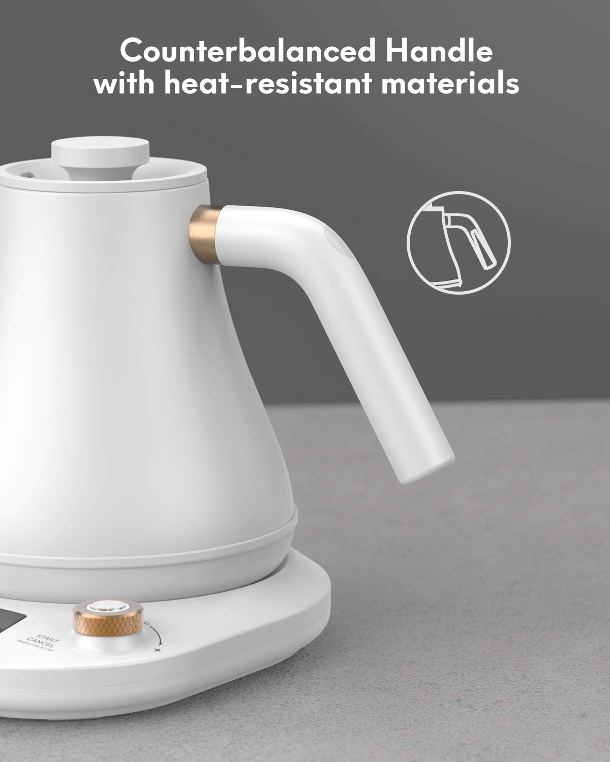 Gooseneck Kettle Temperature Control, Pour Over Electric Kettle for Co –  MARNUR