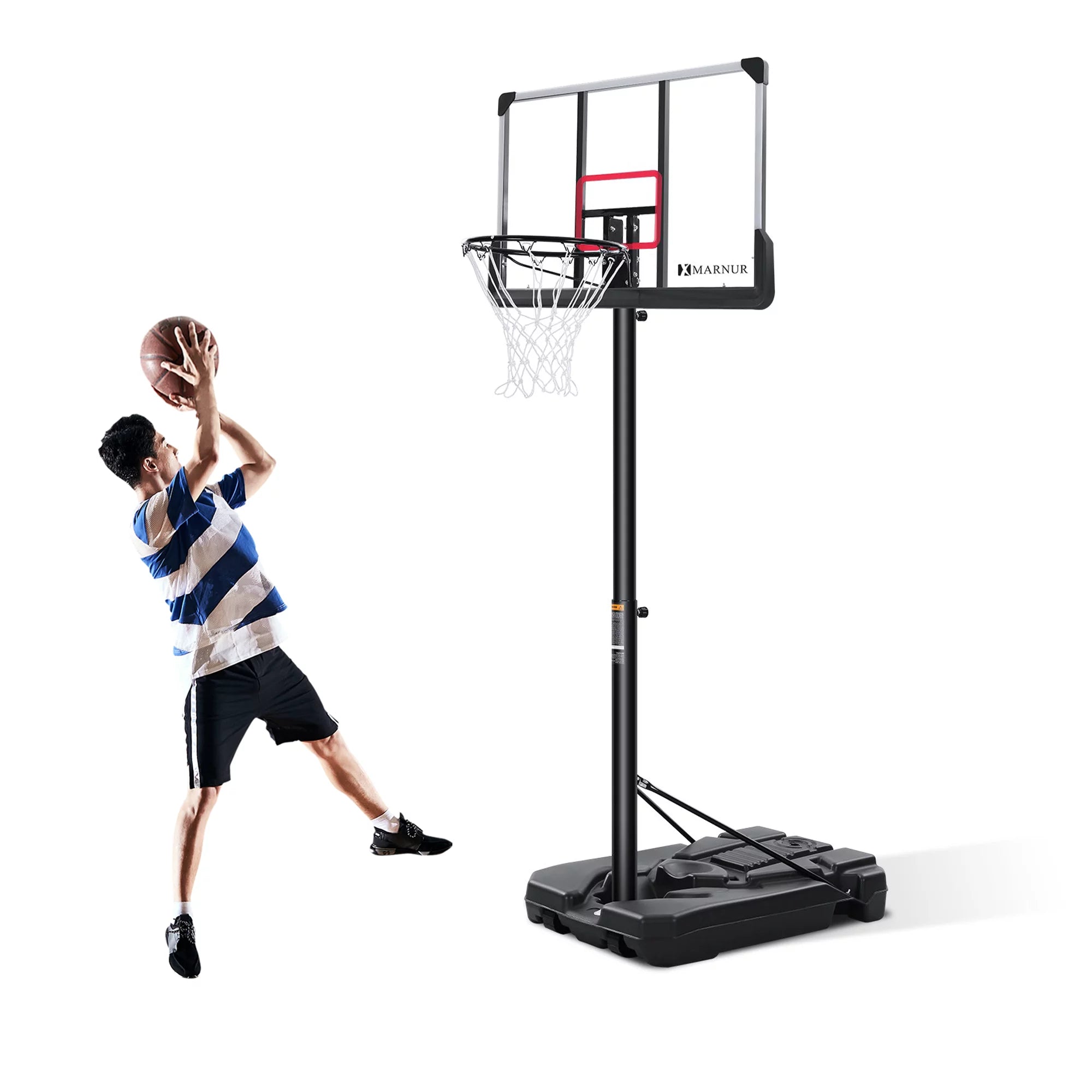 Load image into Gallery viewer, Basketball Hoop Portable Basketball Court System with Adjustable Height, 44 Inch Backboard, Wheels for Adults, Teens, Indoor &amp; Outdoor Use
