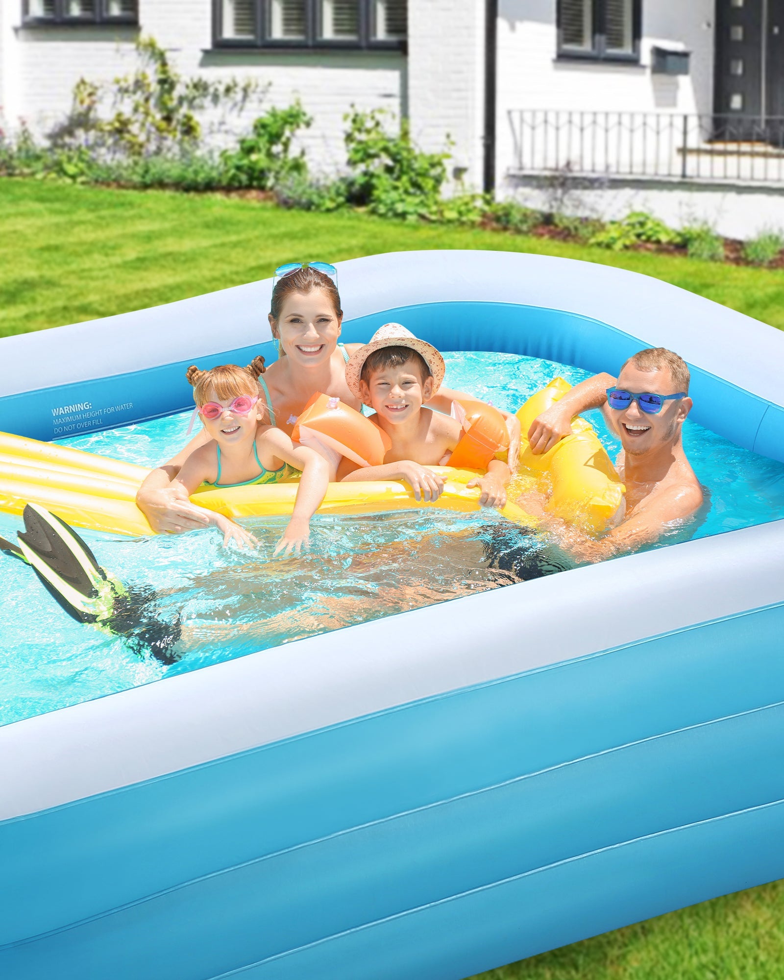 Load image into Gallery viewer, Inflatable Swimming Pool Fmaily Inflatable Pool Full-Sized Blow Up Pool 120&#39;&#39;*72&#39;&#39;*22&#39;&#39; for Baby Kids Adults Outdoor Backyard Summer Water Party
