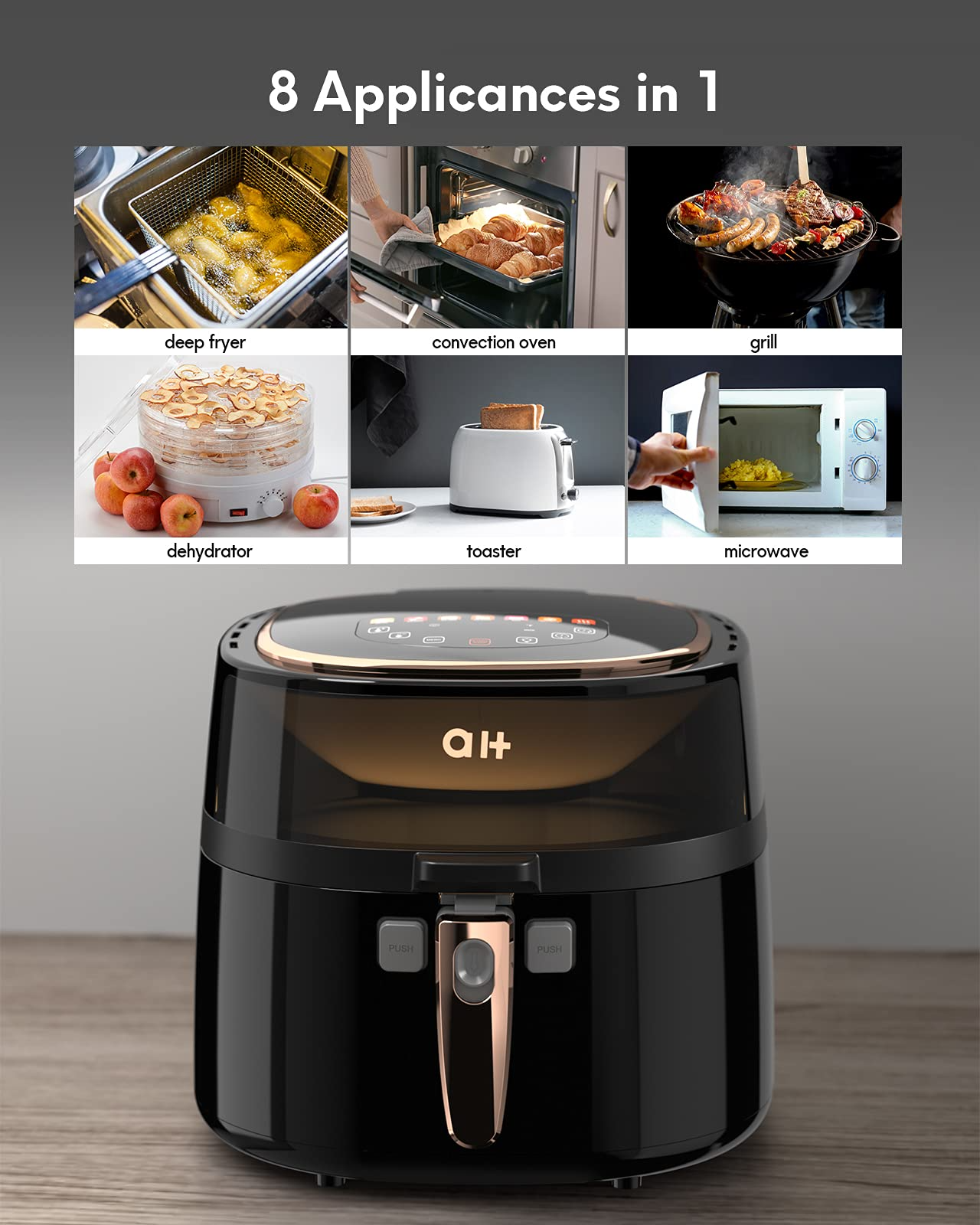 Load image into Gallery viewer, Large Air Fryer 8 Quart with Viewing Window, Big Capacity Family Size Oilless Airfryer Oven
