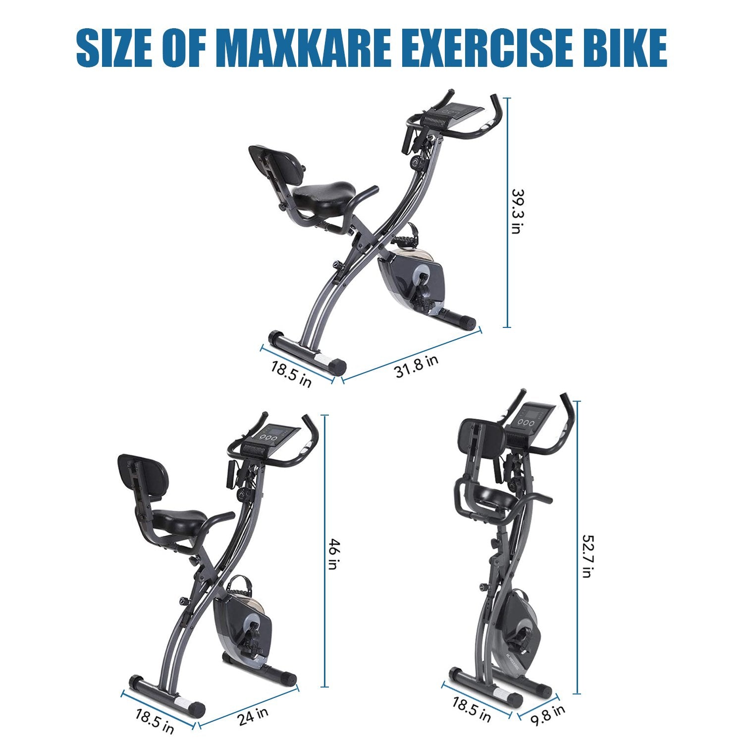 Load image into Gallery viewer, Exercise Bike Stationary Bike Folding Exercise Bike Foldable Magnetic Upright Recumbent Bike Cycling 3 in 1 Exercise Bike with Arm Resistance Bands Perfect for Men and Women at Home

