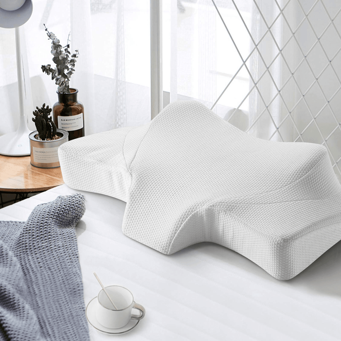 MARNUR Cervical Pillow Memory Foam Pillow Orthopedic Sleeping Neck Pillows White Pillow case Included