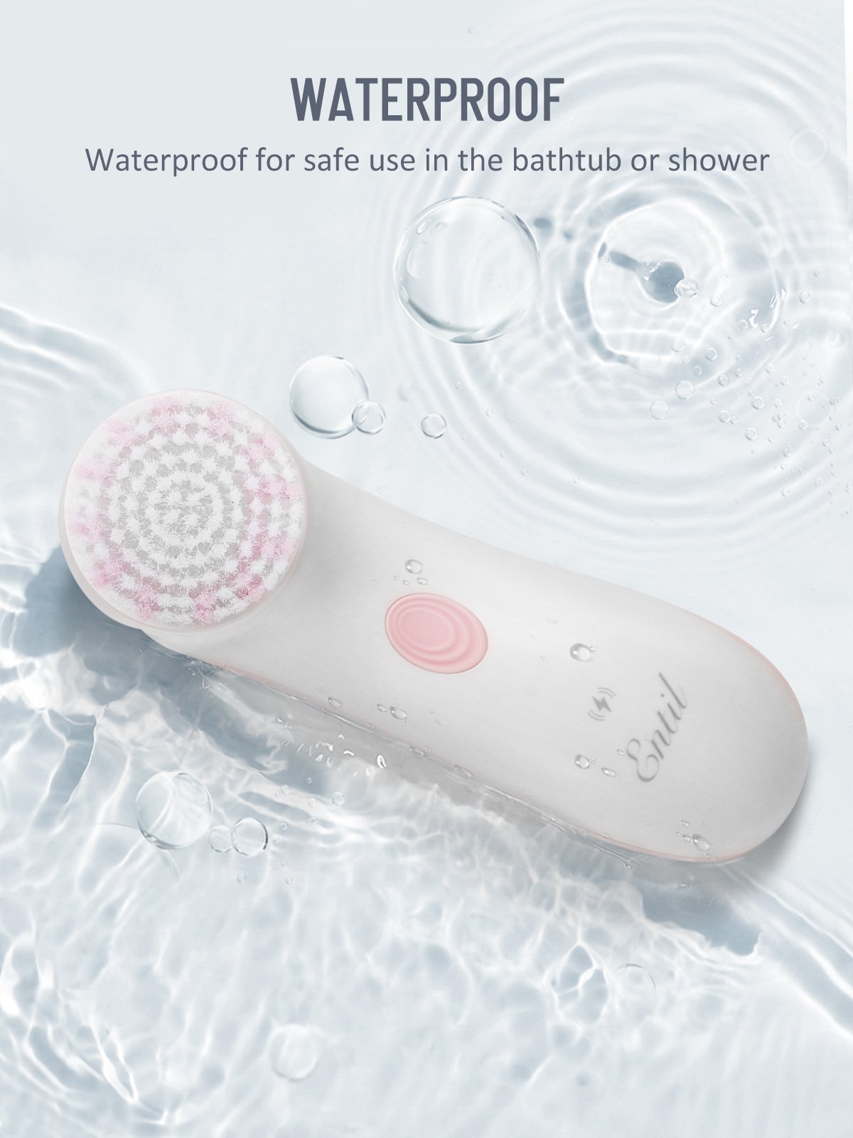 Load image into Gallery viewer, Facial Cleaning Brush-2 Brush Heads with 3 Modes Waterproof Sonic Vibrating Face Brush for Deep Cleansing, Gentle Exfoliating and Massaging (Pink) - NAIPO
