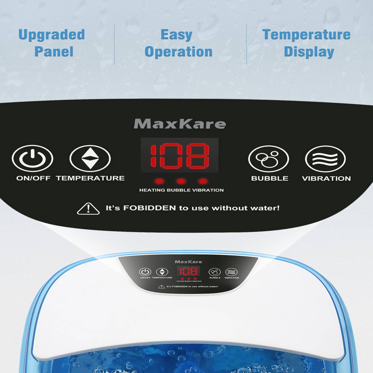 Load image into Gallery viewer, Foot Spa Bath Bucket Massager with Heat Bubbles, Grinding Stone, with 4 Masssaging Rollers, Digital Temperature Control, Pedicure Foot Soak Relax leg muscles, Comfort Feet Help Sleep Home Use - NAIPO
