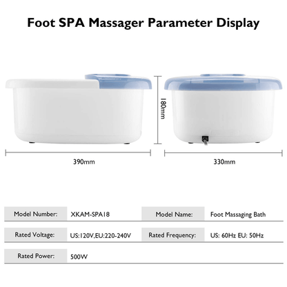 Foot Spa Bath Massager with Heat Bubbles Vibration 3 in 1 Function, 16 Masssage Rollers Soaker Digital Temperature Control Pedicure Tub Bath for Feet Home Use - NAIPO