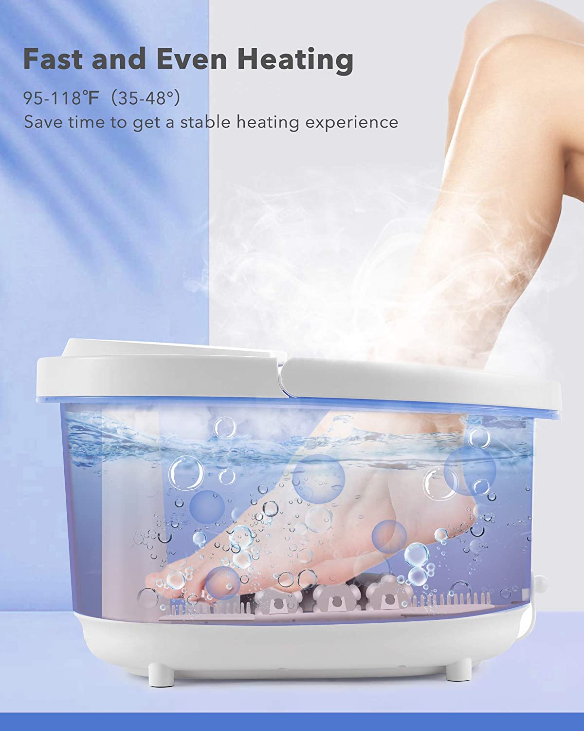 Load image into Gallery viewer, Foot Spa/Bath Massager 6 in 1-Heat, Bubbles, Vibration, 6 Motorized Shiatsu Rollers, Frequency Conversion, Time &amp; Temprature Settings, Pedicure Tub Bath for Feet Home Use - NAIPO
