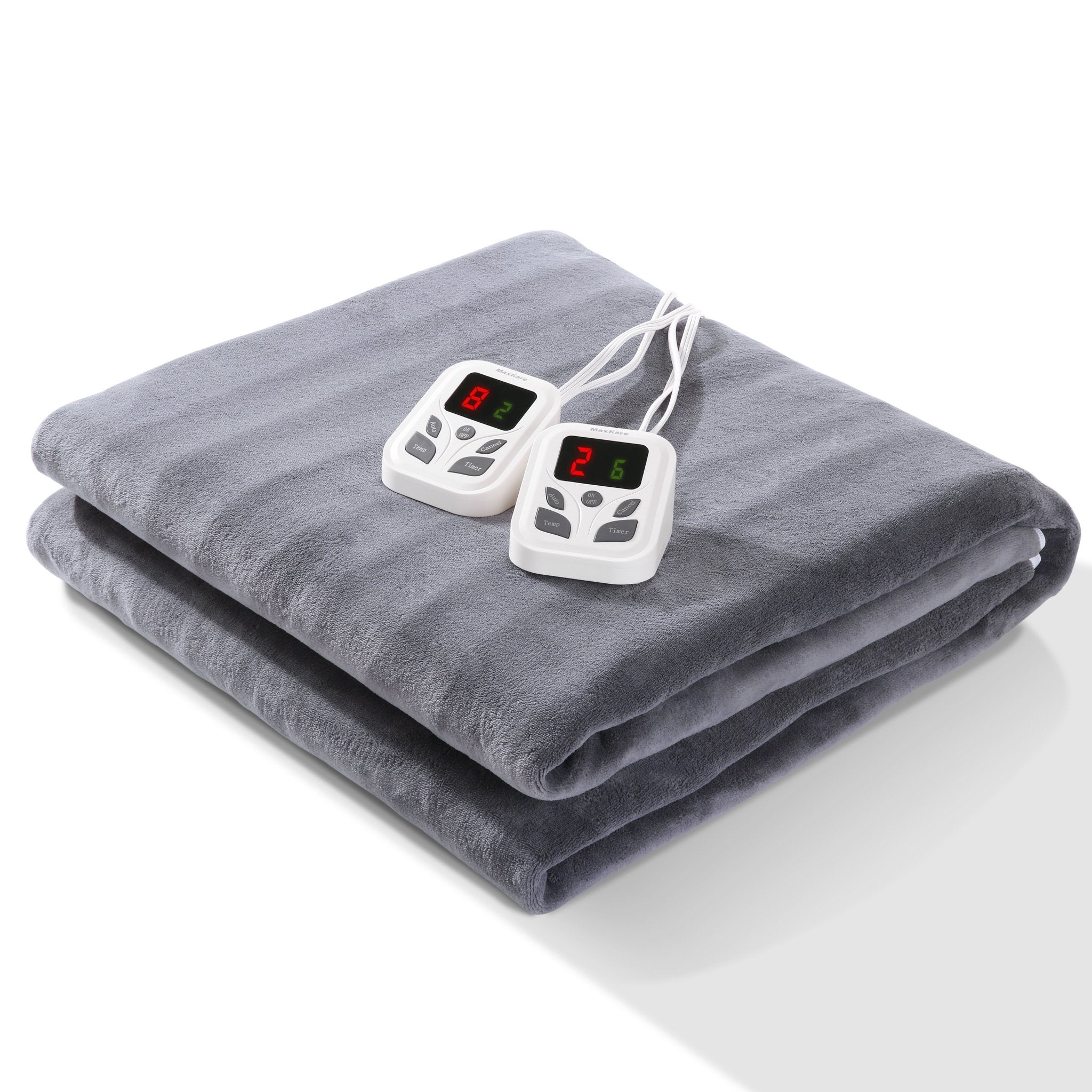Load image into Gallery viewer, Heated Mattress Pad Underblanket Dual Controller for 2 Users Soft Flannel 10 Heating Levels &amp; 9 Timer Settings Fast Heating,Queen - NAIPO
