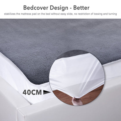 Heated Mattress Pad Underblanket Dual Controller for 2 Users Soft Flannel 10 Heating Levels & 9 Timer Settings Fast Heating,Queen - NAIPO