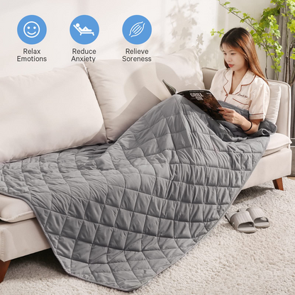 MARNUR Weighted Blanket 48"x72", 15lbs Heavy Breathable Cooling Blanket for Adults, Twin Size, Gray
