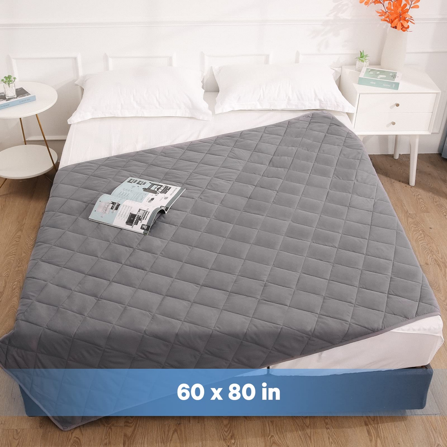 MARNUR Weighted Blanket 18 lbs Queen Size Heavy Breathable Cooling Blanket for Adults, 60" x 80", Gray