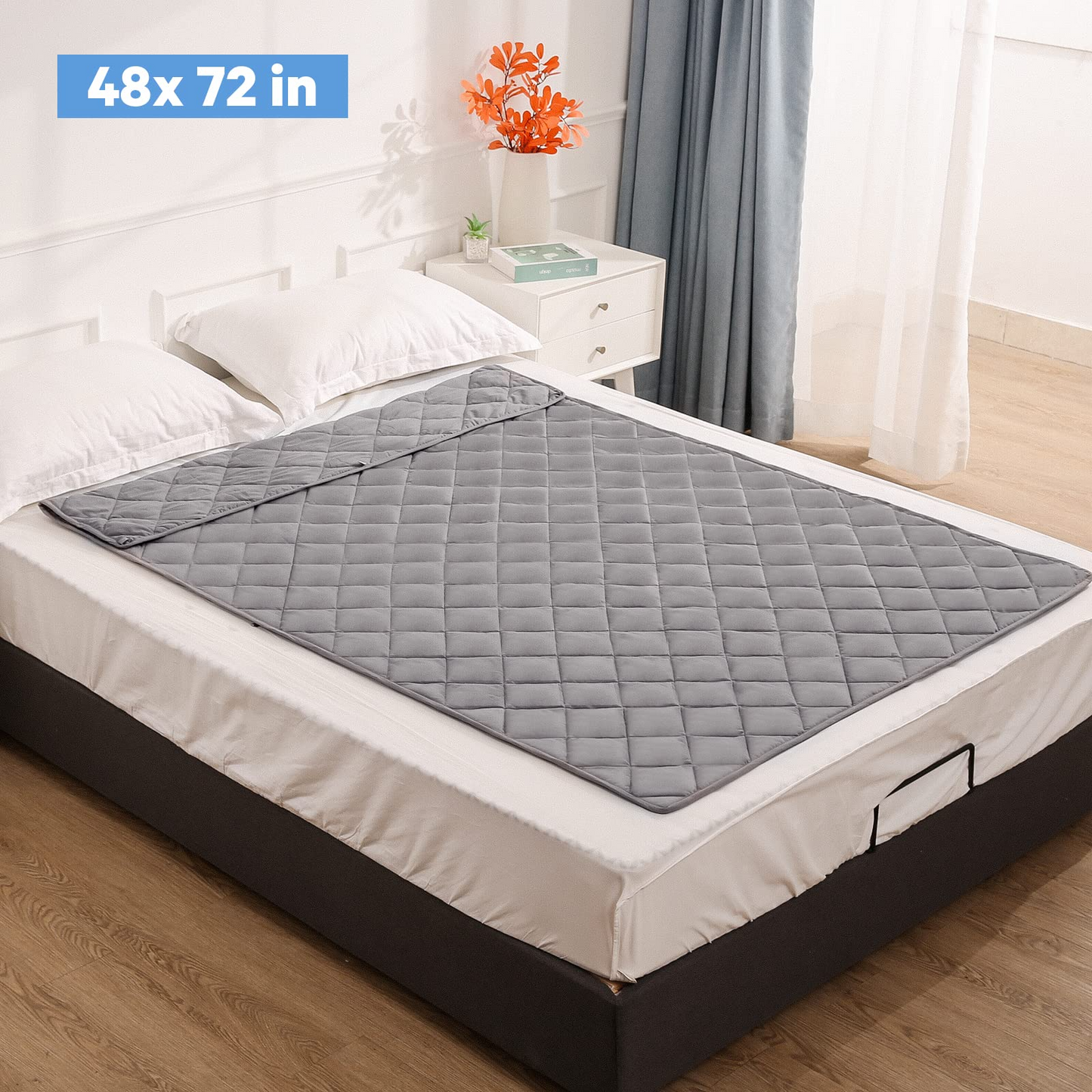 MARNUR Weighted Blanket 48"x72", 15lbs Heavy Breathable Cooling Blanket for Adults, Twin Size, Gray