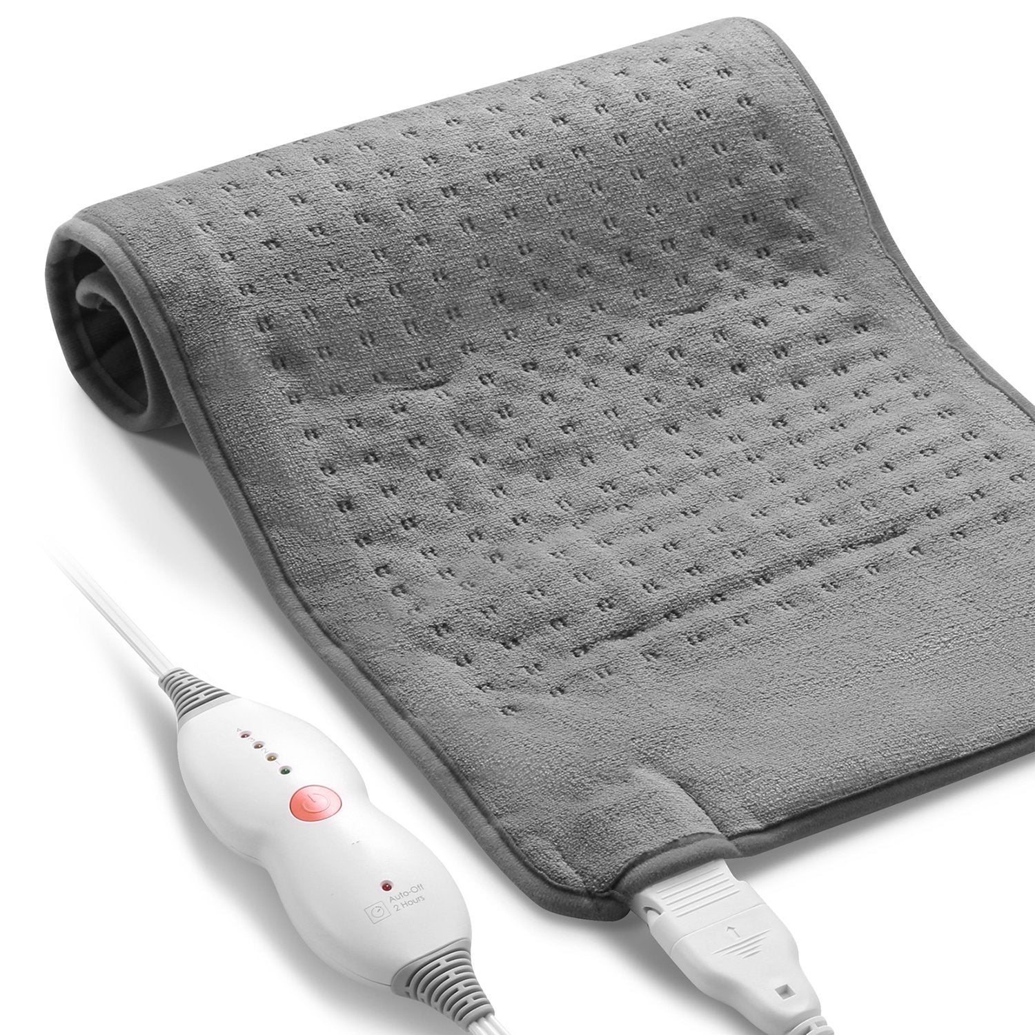 Load image into Gallery viewer, Large 12&quot; x 24&quot; Size Heating Pad with 3 Heat Settings and 2 Hour Auto shut off, Iron Grey - NAIPO
