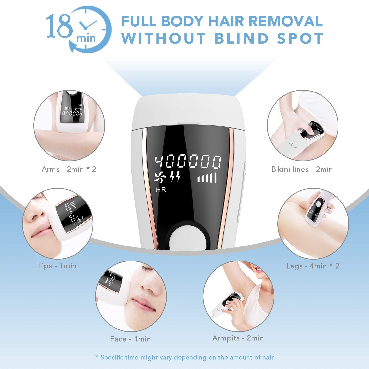 Load image into Gallery viewer, Laser Hair Removal for Women and Men, Hair Remover Permanent Painless 400,000 Flashes 2 Modes &amp; 5 Light Intensity Settings, Whole Body Home Use - NAIPO
