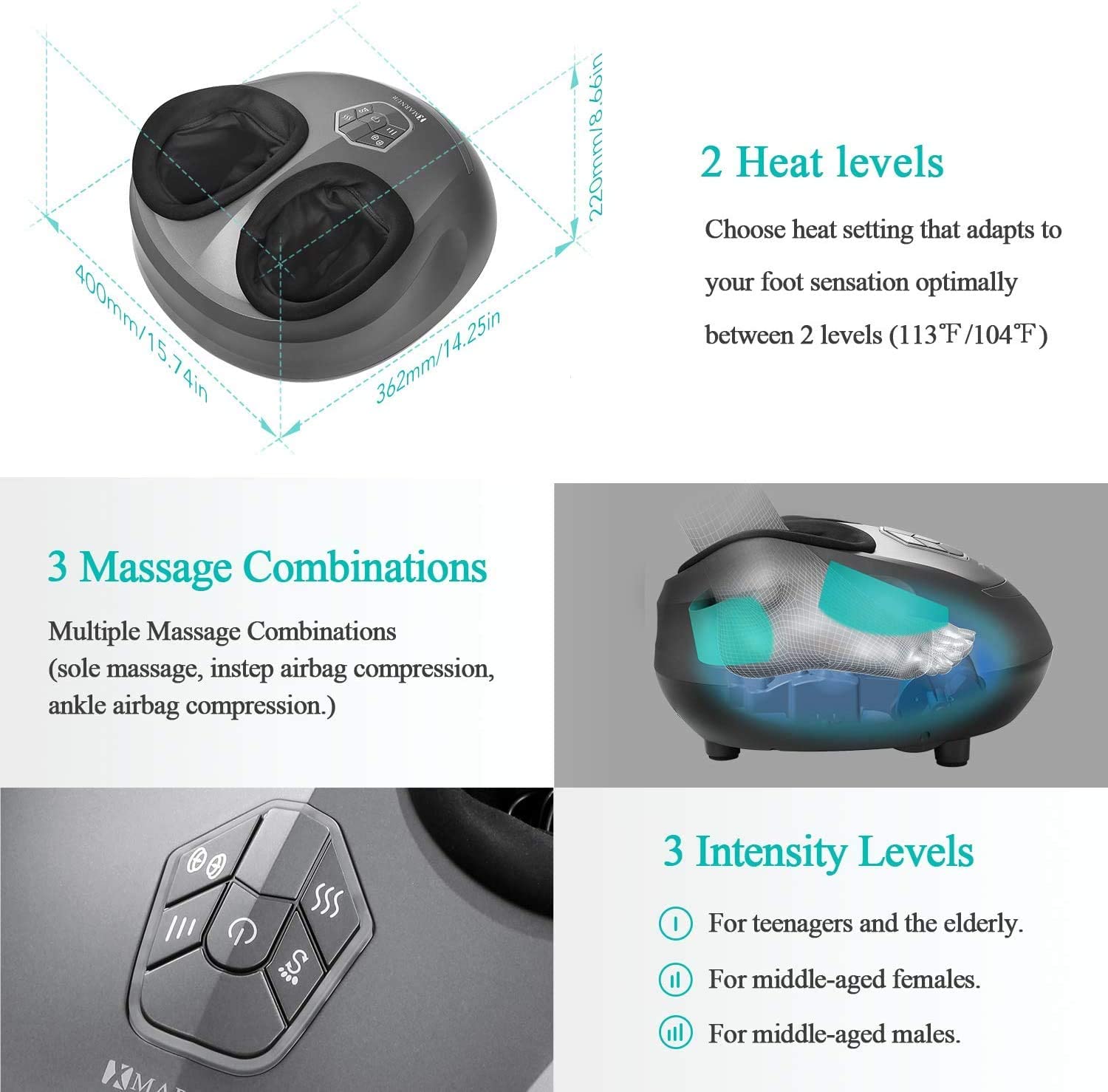 Load image into Gallery viewer, MARNUR Foot Massager With Heat and Airbag Massage - NAIPO
