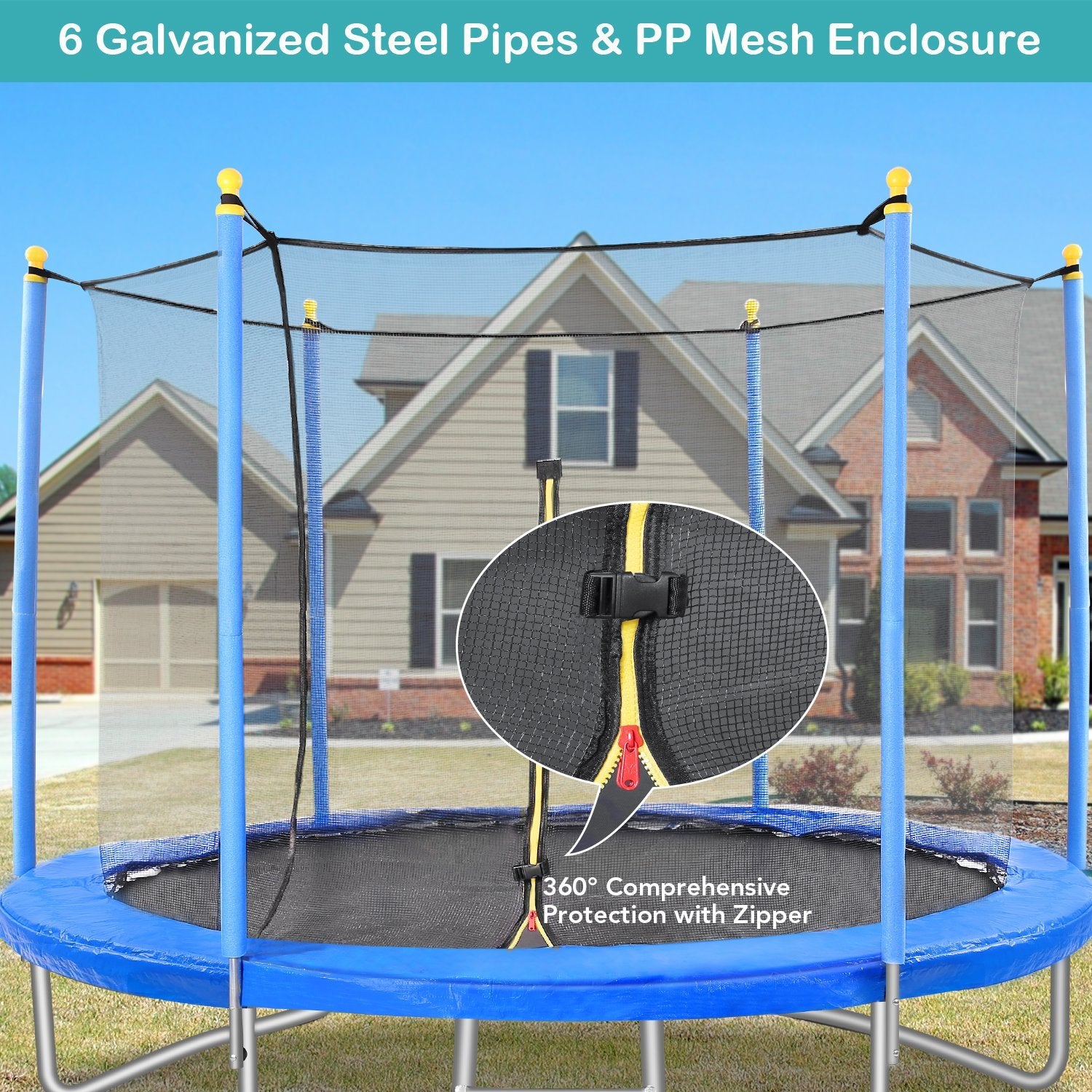 Load image into Gallery viewer, MaxKare 10 FT Trampoline with Safety Enclosure and Ladder - Recreation Trampoline for Kids or Adults Combo Bounce in Outdoor &amp; Backyards. - NAIPO
