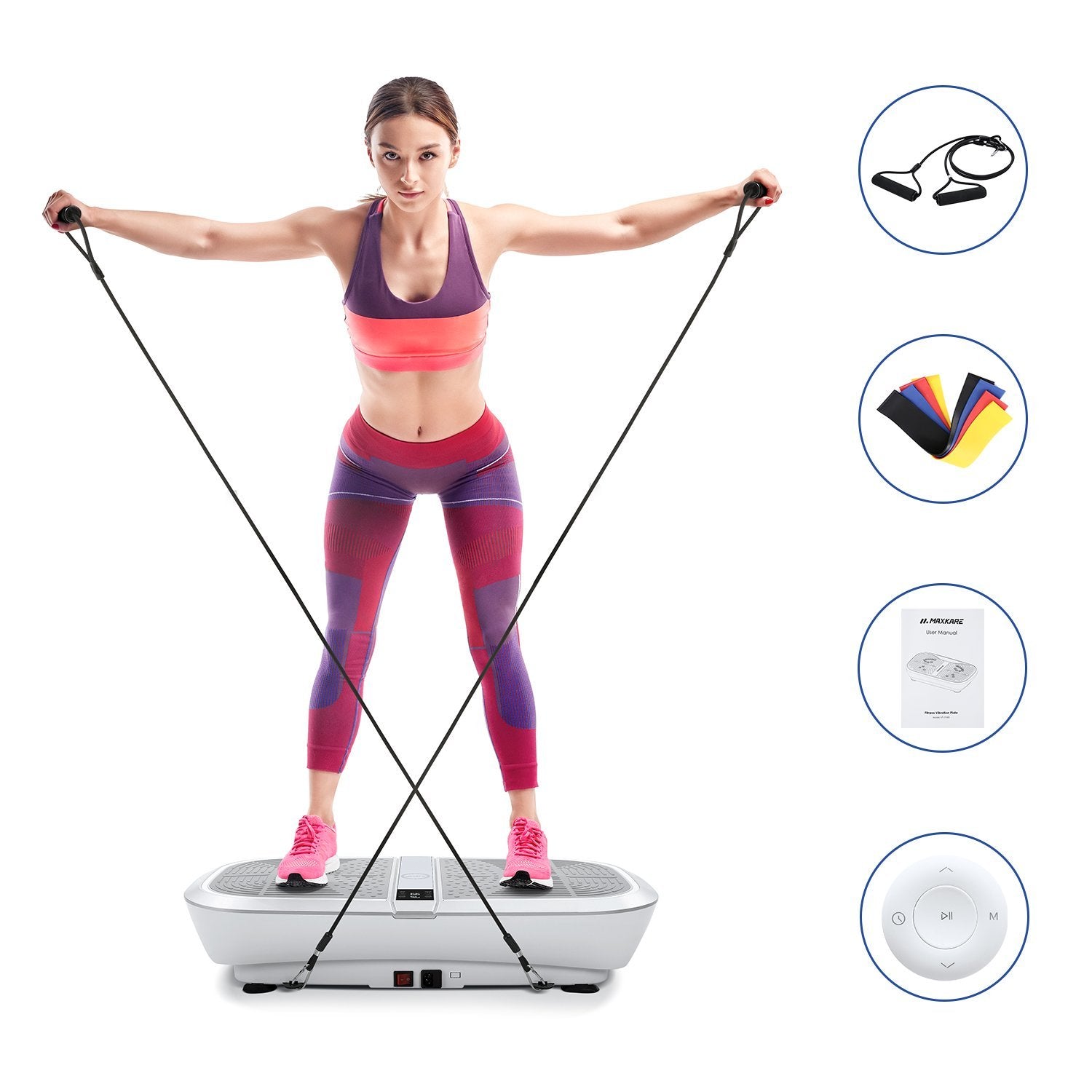 Load image into Gallery viewer, MaxKare 3D Vibration Plate Vibrating Platform Exercise Machine - Dual Motor Oscillation, Pulsation + 3D Motion Vibration Platform Full Whole Body Vibration Machine for Home Fitness and Weight Loss - NAIPO
