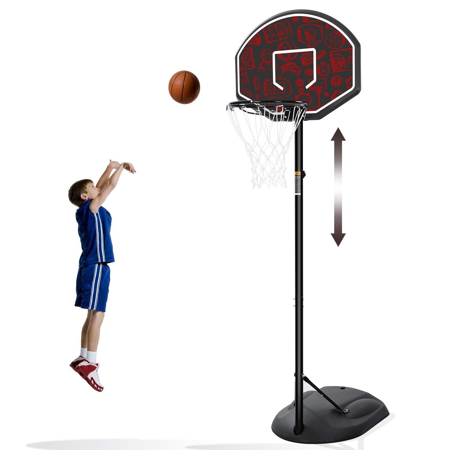 Load image into Gallery viewer, MaxKare Basketball Hoop &amp; Goal Portable Basketball System Stand Height Adjustable 5.5ft -7.5ft with 32 in Backboard &amp; Wheels for Youth Kids Outdoor Indoor Basketball Goal Game Play - NAIPO
