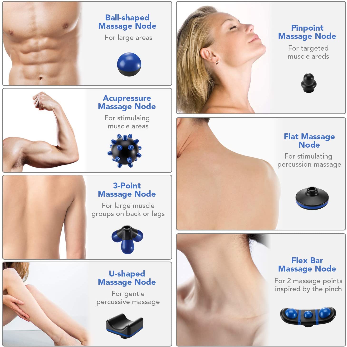 Cordless Handheld Massager with 7 Massage Nodes – MARNUR