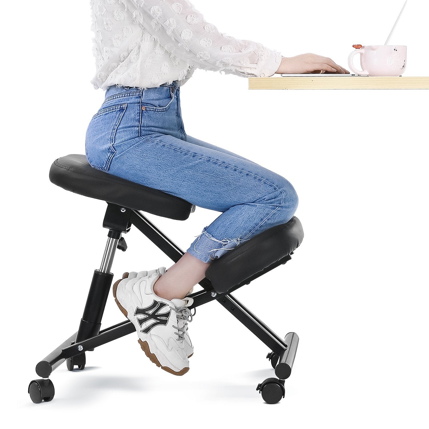 Load image into Gallery viewer, MaxKare Ergonomic Kneeling Chair Home Office Chairs with Height Adjustable for Corrective Posture Seat | Back Pain | Neck Pain Relieving | Spine Tension Relief-Thicken Kneeling Cushion - NAIPO
