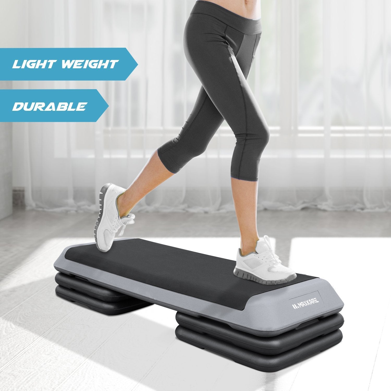 Load image into Gallery viewer, MaxKare Exercise Step Platform Adjustable Workout Aerobic Stepper with 4 risers in Fitness &amp; Exercise for Cardio &amp; Strength Training for Men &amp; Women - NAIPO
