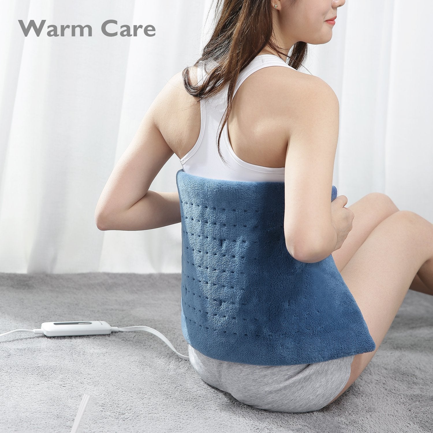 MaxKare Heating Pad for Back Pain, Neck and Shoulders and Cramps, Large 12" x 24" Size Ultra-Soft and 3 Heat Settings with Auto Shut Off, Moist & Dry Heat Options and Fast Heating - NAIPO