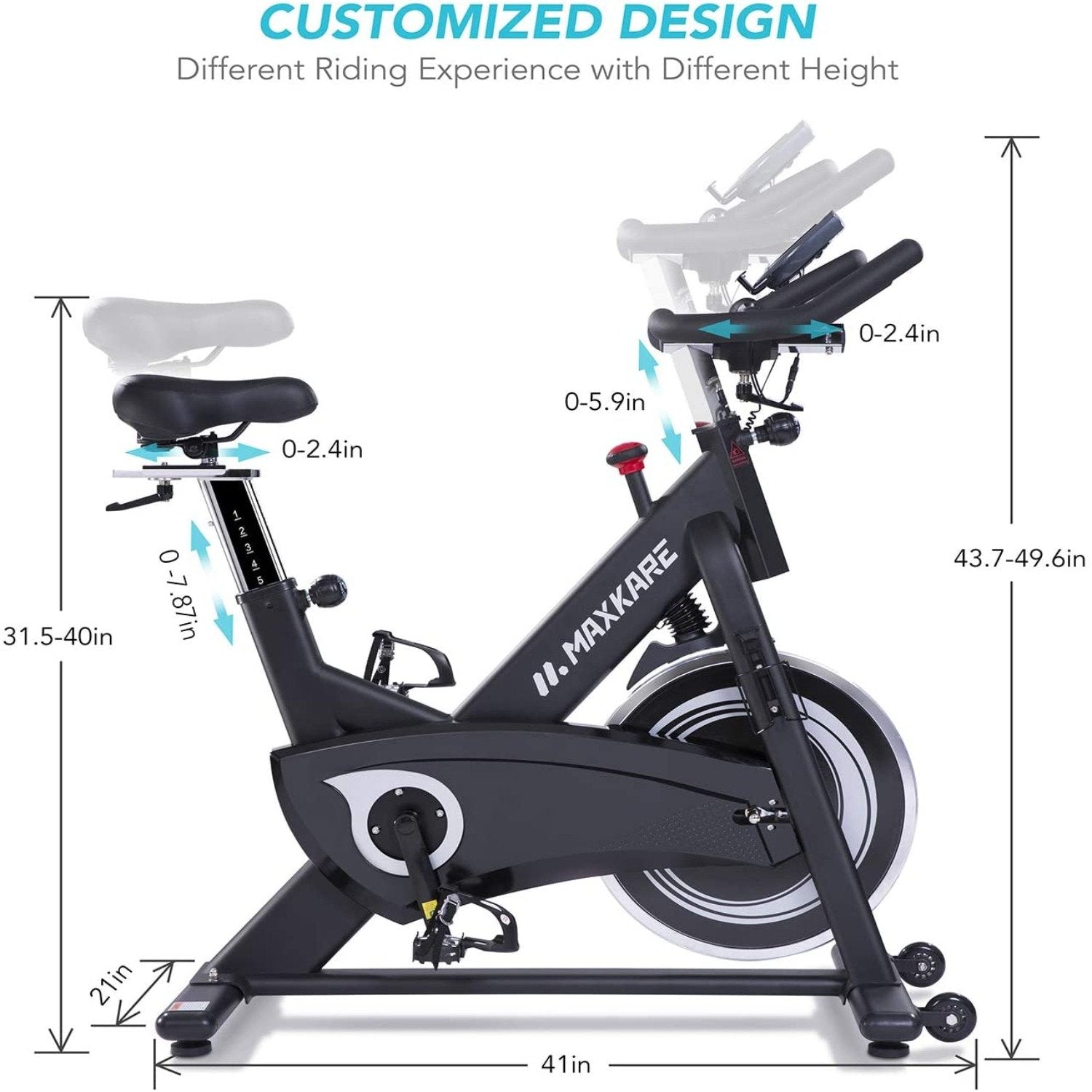 Load image into Gallery viewer, MaxKare Magnetic Exercise Bikes Stationary Belt Drive Indoor Cycling Bike with High Weight Capacity Adjustable Magnetic Resistance w/LCD Monitor - NAIPO
