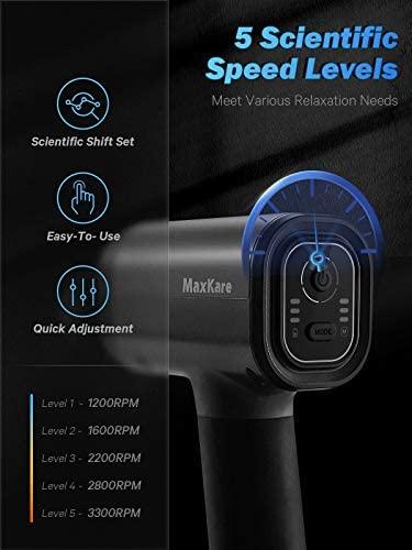 Load image into Gallery viewer, Maxkare Massage Gun for Athletes -Portable Professional Deep Tissue Muscle Relaxing Percussion Massager with 3 Massage Modes,5 Speeds High-Intensity,6 Heads,High Torque Brushless Motor Massage Gun - NAIPO
