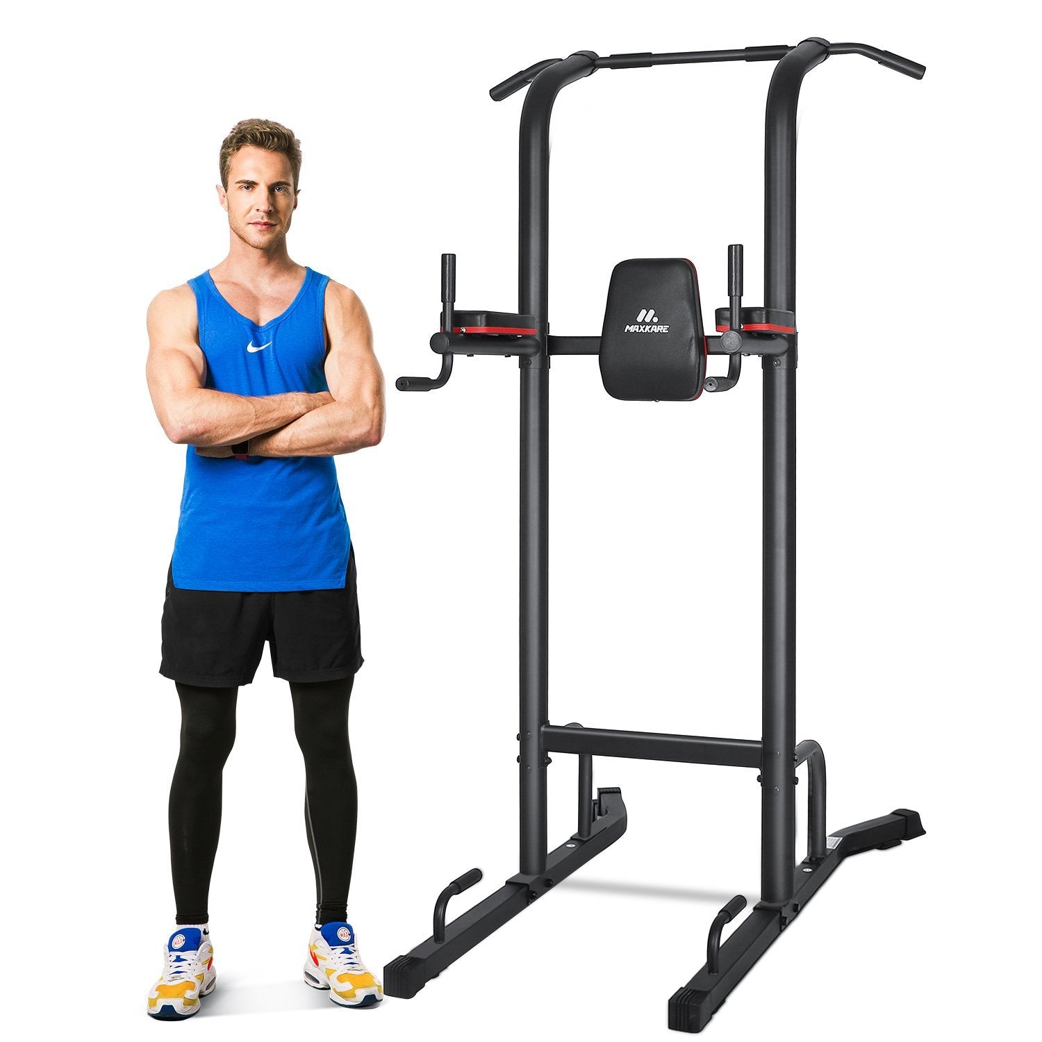 Load image into Gallery viewer, MaxKare Power Tower Pull Up Bar Dip Station Strength Training Workout Equipment for Professional Home Gym with 420 Lbs Capacity - NAIPO

