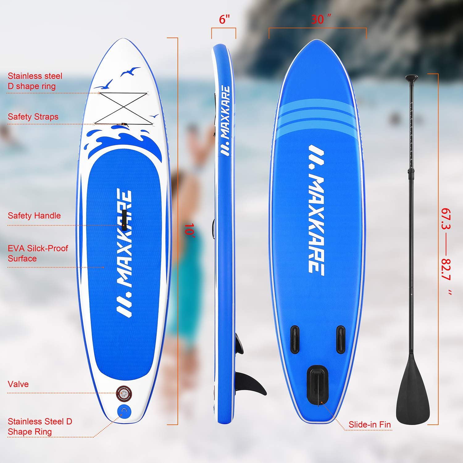 Paddle Board Inflatable Stand Up Paddle Board Non-Slip – MARNUR