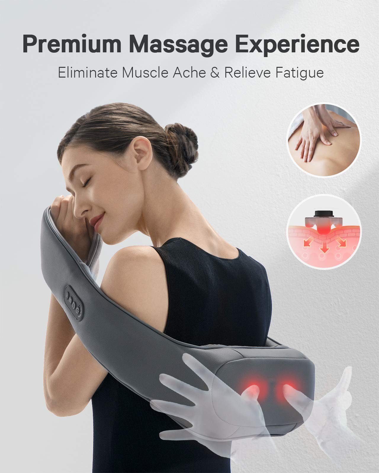 Load image into Gallery viewer, Naipo Cordless Rechargeable Neck Shoulder Massager, Shiatsu Massage - NAIPO
