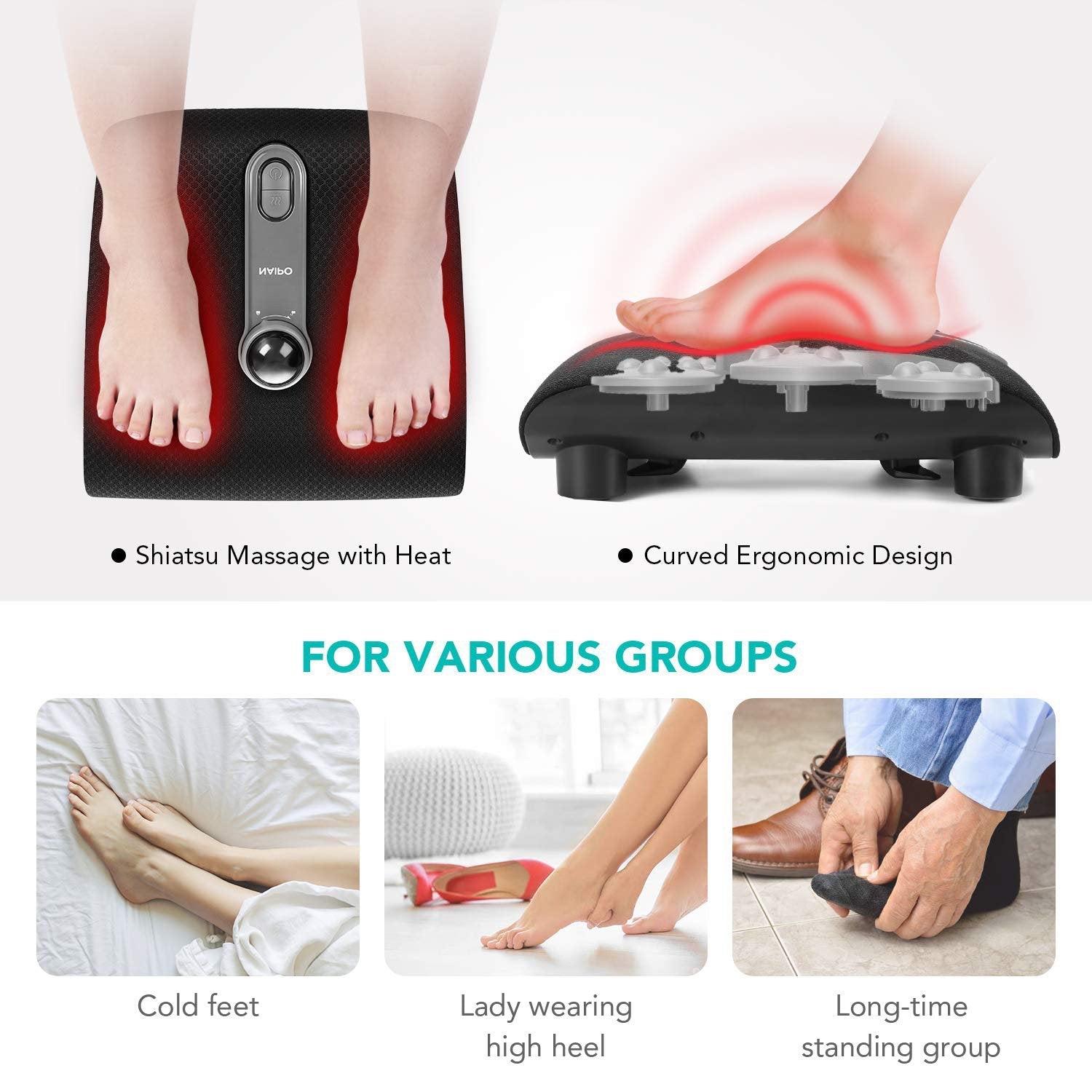 Load image into Gallery viewer, Naipo Foot Massager with Heat and Deep Kneading - NAIPO
