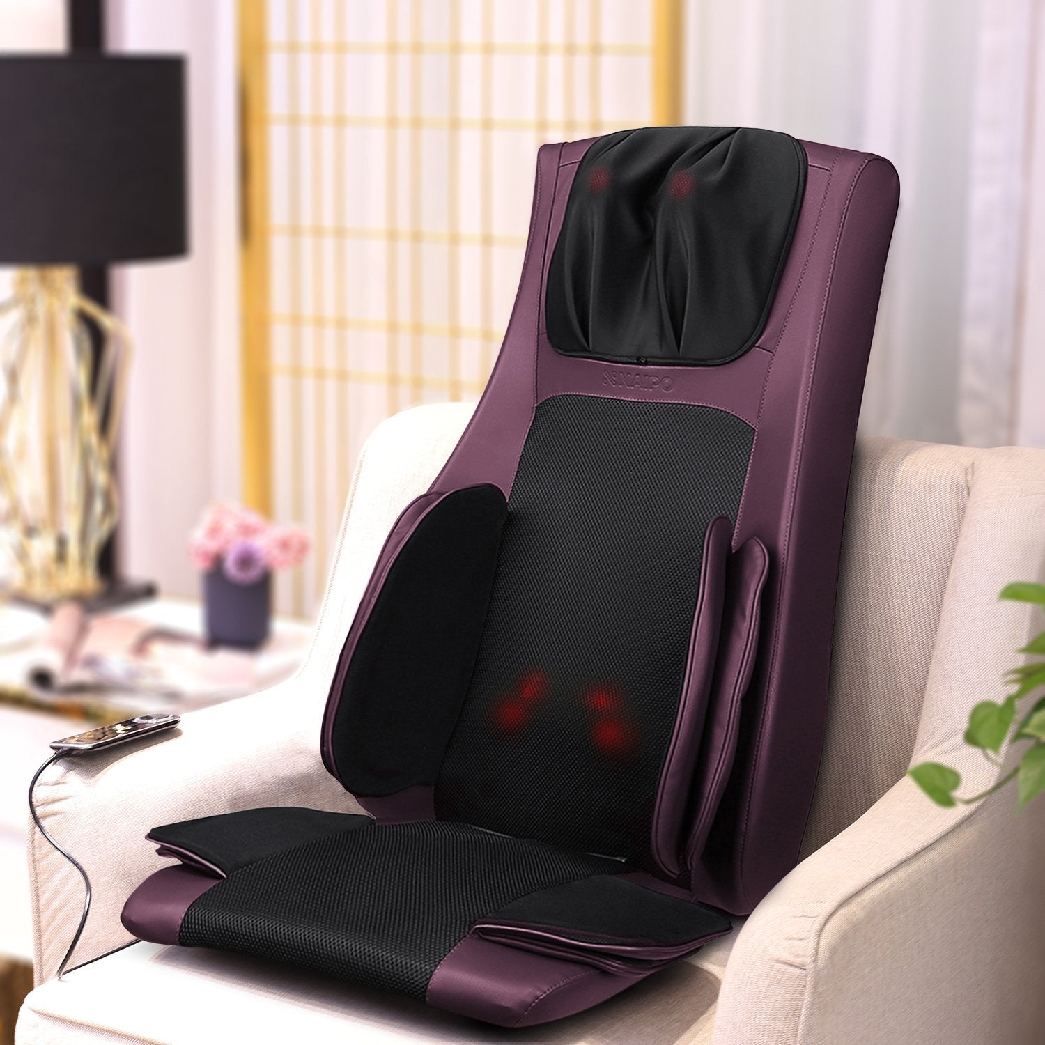 Load image into Gallery viewer, Naipo Neck &amp; Back Massager with Heat and Air Compression (Purple) - NAIPO
