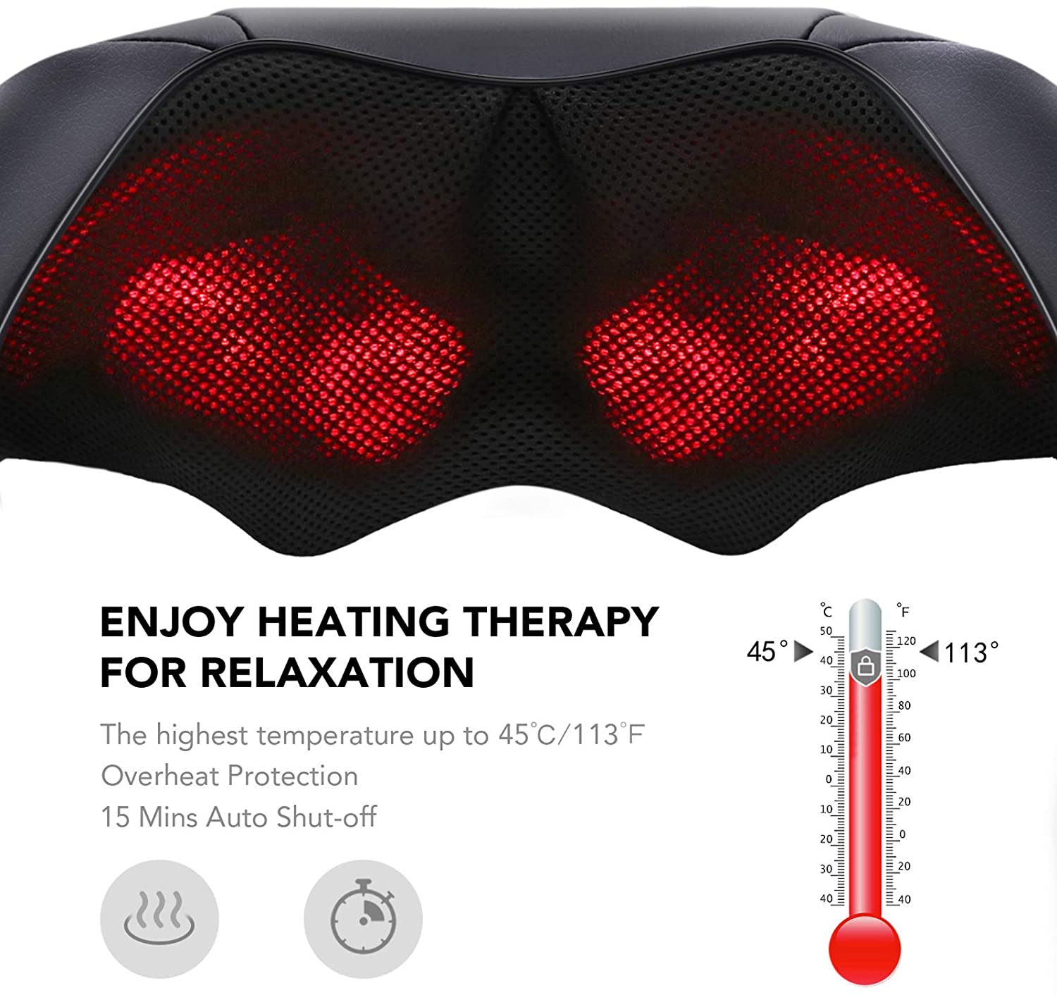 Back Massager Neck Massager Massage Pillow With Heat – MARNUR