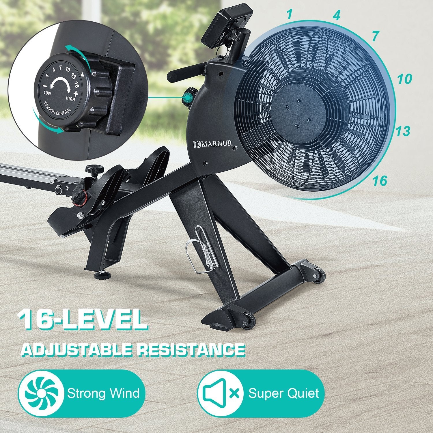 Load image into Gallery viewer, Rowing Machines Magnetic &amp; Air Rower Machine with 16-Level Tension Resistance - NAIPO
