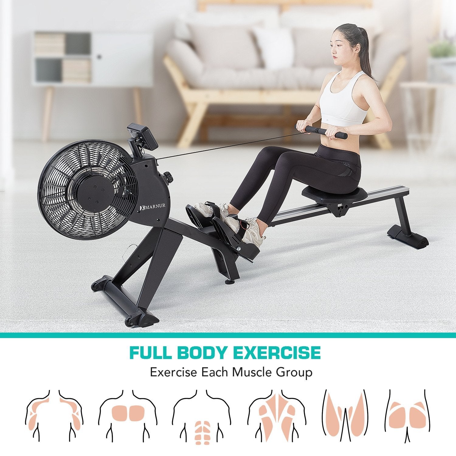 Load image into Gallery viewer, Rowing Machines Magnetic &amp; Air Rower Machine with 16-Level Tension Resistance - NAIPO
