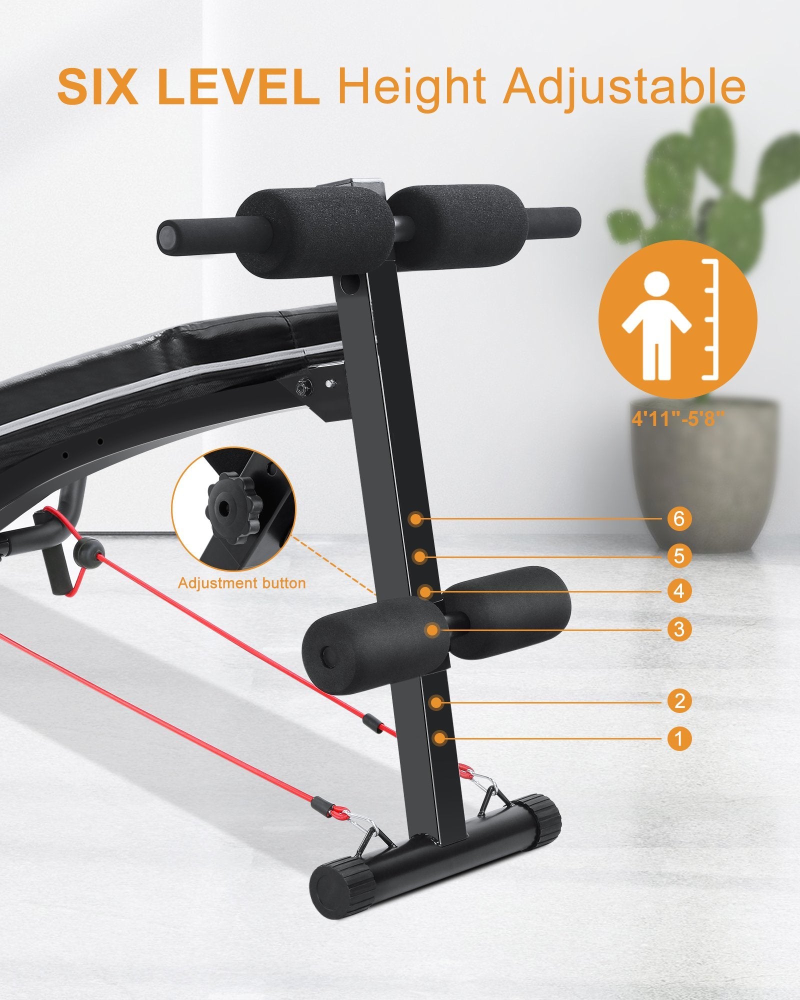 Load image into Gallery viewer, Sit Up Ab Bench Adjustable|MaxKare Foldable Slant Board for Sit-up Abdominal Exercise|Utility Workout Equipment Bench for Home Gym|Decline Recline Situp Benches - NAIPO
