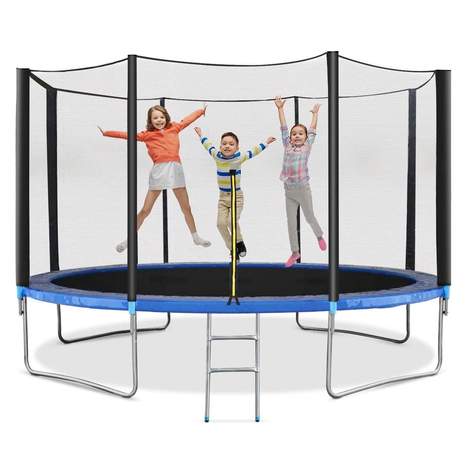 Load image into Gallery viewer, Trampoline 12ft for Kids Adults, Recreational Trampoline with Safety Enclosure &amp; Ladder, 64 Galvanized Springs for Outdoor Backyard, 400 LBS Capacity - NAIPO
