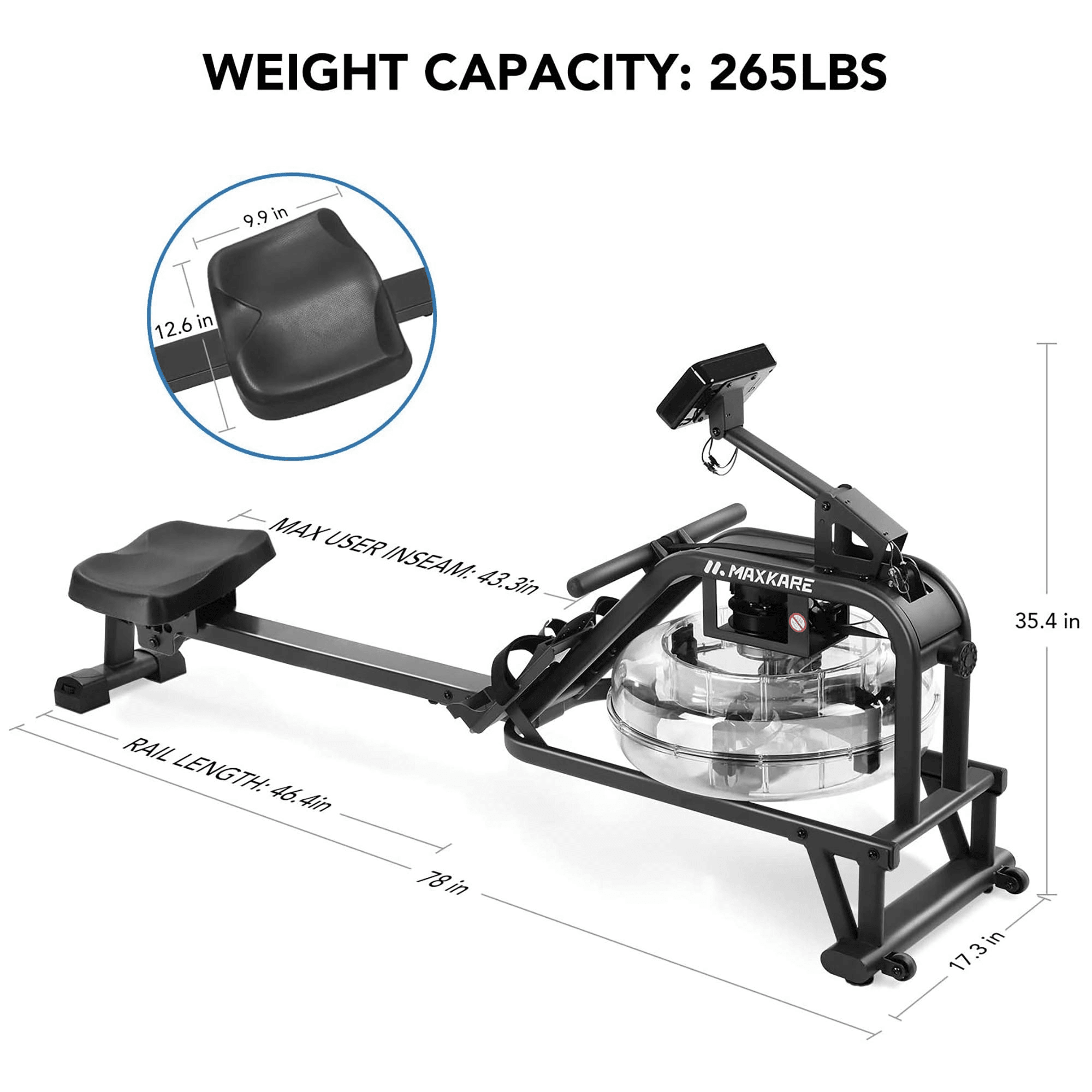 Foldable water rowing best sale machine